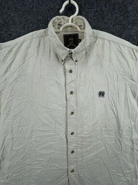 Cinch Flannel USA XL All Cotton Button-Down Beige Long Sleeve Men Casual Western